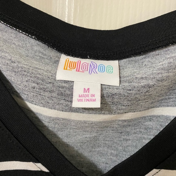 Lularoe Christy T - Black / White Stripe - Medium - Picture 4 of 6